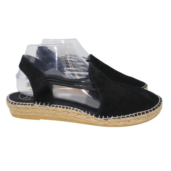 Toni Pons Womens Size 10.5 Nuria Black Suede Espadrille Slip On Sandals - Picture 6 of 16
